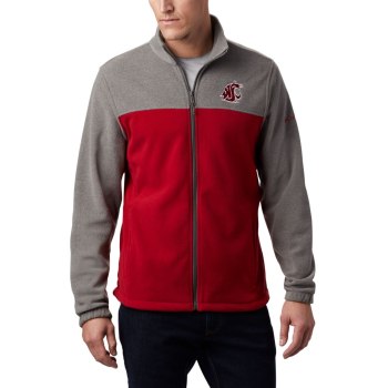 Pánské Bundy Columbia Collegiate Flanker III Fleece - Washington State Šedé Červené TQVGSR381